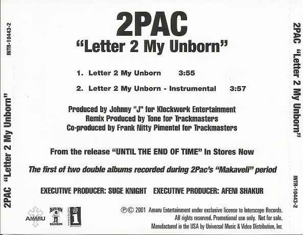2Pac Letter 2 My Unborn